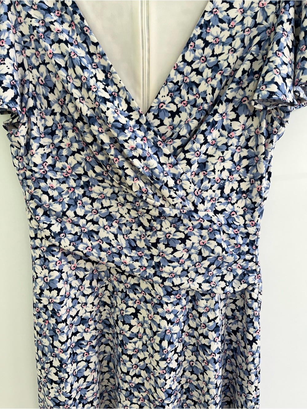 Ralph Lauren Blue Floral Wrap-Style Midi Dress - Picture 5 of 8